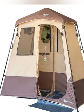 Ozark Trail Khaki and Brown Privacy Shower/Changing Stall Camping Outdoor Tent